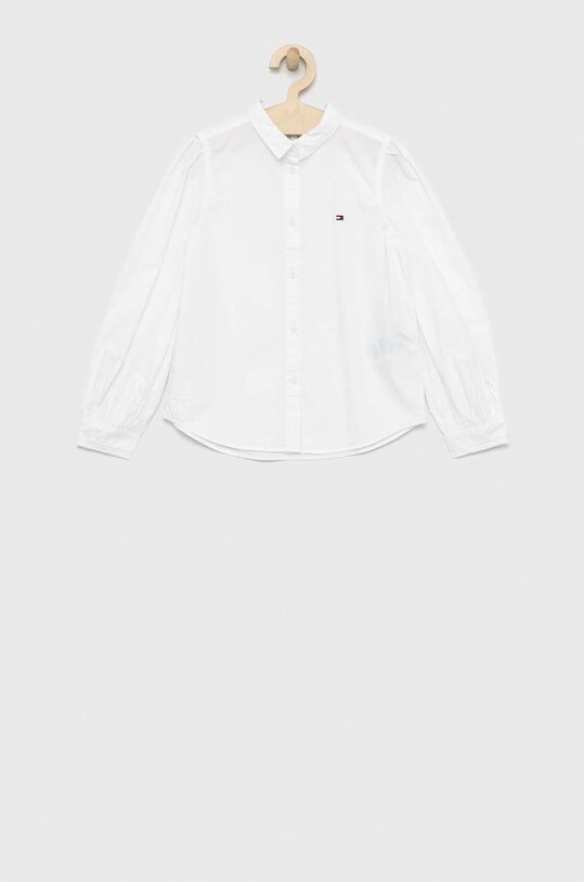 Дитяча бавовняна сорочка Tommy Hilfiger довгий білий KG0KG07030.PPYX