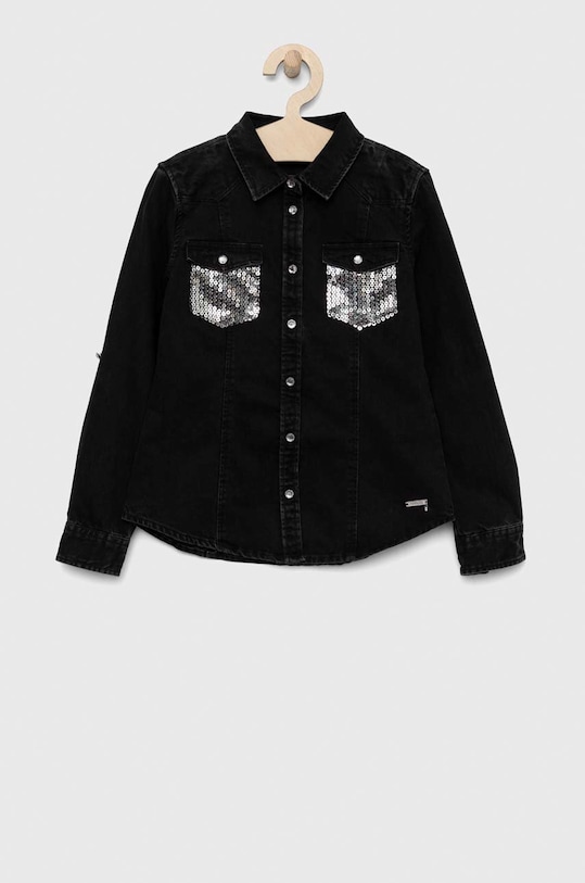 Guess koszula jeansowa dziecięca casual czarny J3RH00.D4IC0.PPYX