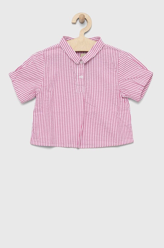 Dětská bavlněná košile United Colors of Benetton pruhy růžová 5CBHGQ00Q.P.SEASONAL