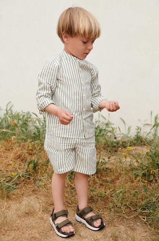 Dětská košile Liewood pruhy zelená LW17225