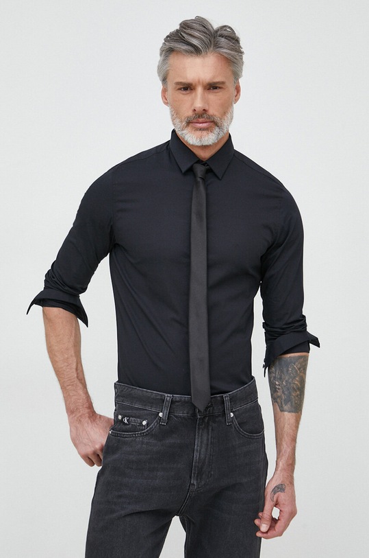 Calvin Klein koszula z elastanem czarny K10K109891.PPYX