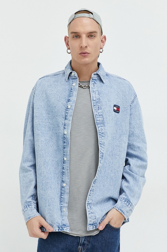Oblačila Bombažna srajca Tommy Jeans DM0DM15625.PPYX modra