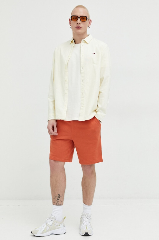 Tommy Jeans koszula bawełniana bawełna żółty DM0DM15408.PPYX
