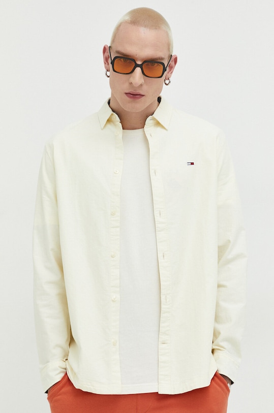 Tommy Jeans koszula bawełniana DM0DM15408.PPYX żółty SS23