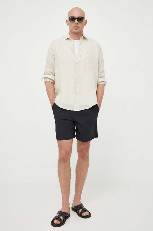 Πουκάμισο από λινό Paul&Shark 23413240J μπεζ SS23