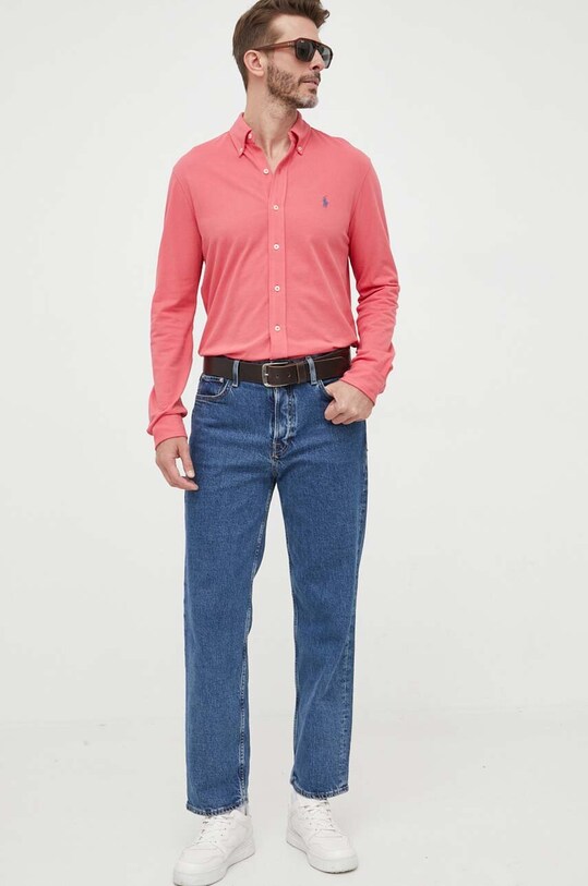 Odzież Polo Ralph Lauren koszula bawełniana 710654408 czerwony