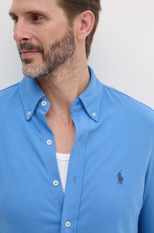 Bavlněná košile Polo Ralph Lauren 710654408 modrá