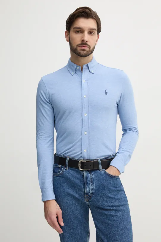 Polo Ralph Lauren camasa din bumbac uni albastru 710654408