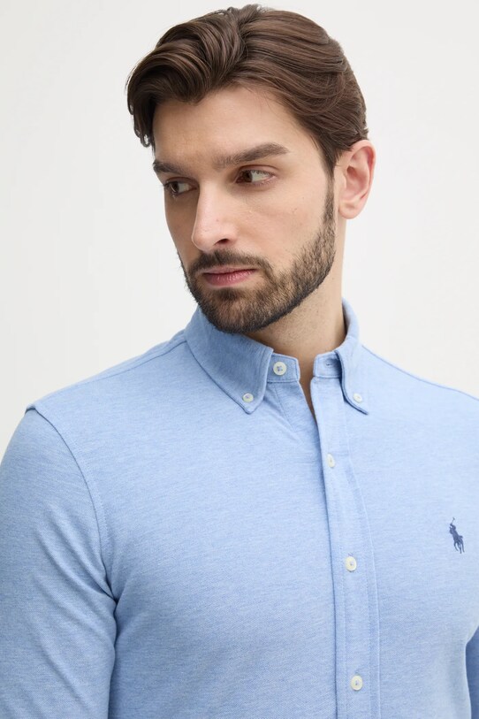 Pamučna košulja Polo Ralph Lauren 710654408 plava