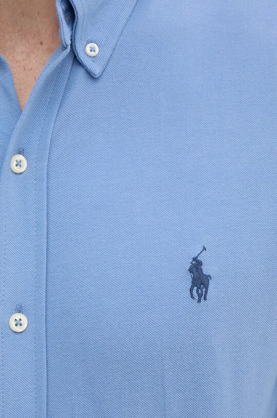 Хлопковая рубашка Polo Ralph Lauren 710654408 голубой AA00