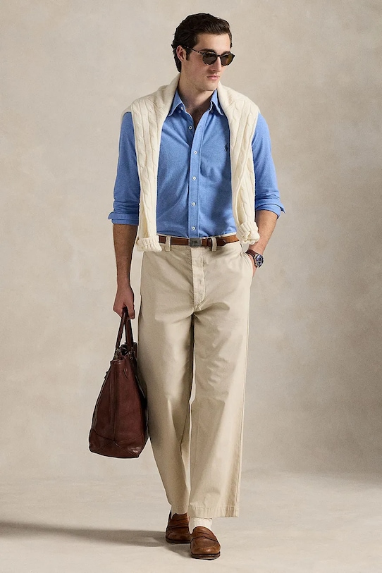 Abbigliamento Polo Ralph Lauren camicia in cotone 710654408 blu