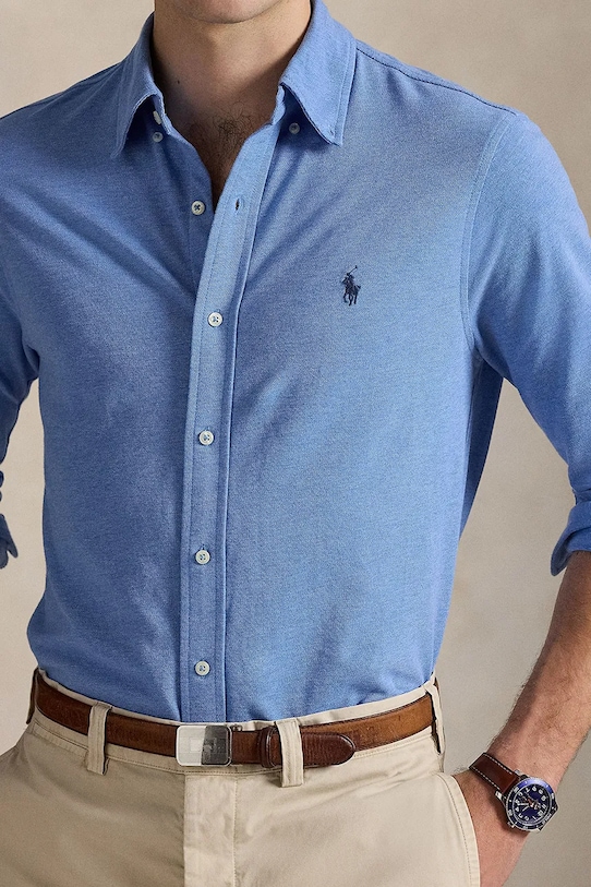 Polo Ralph Lauren camicia in cotone blu 710654408