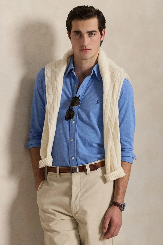 Polo Ralph Lauren koszula bawełniana 710654408 niebieski