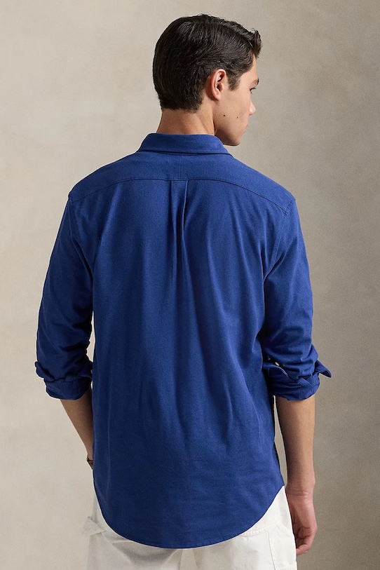 Памучна риза Polo Ralph Lauren 710654408 тъмносин AA00