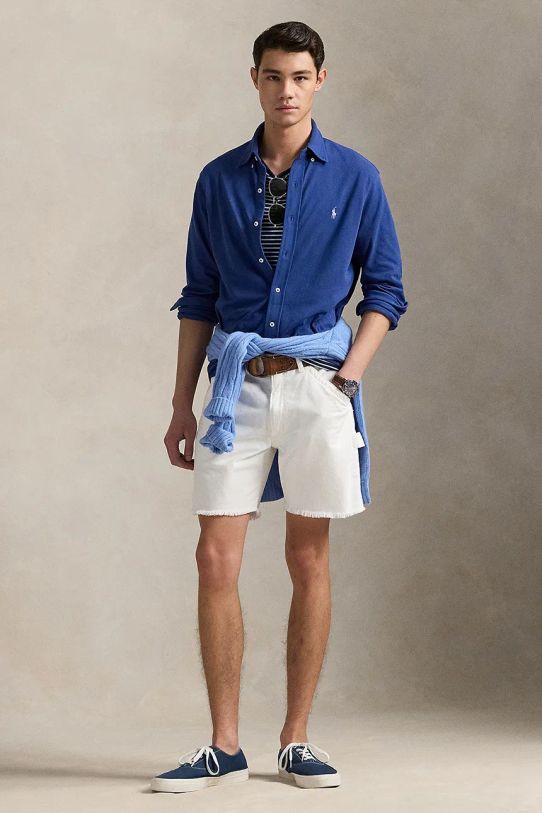 Oblečenie Bavlnená košeľa Polo Ralph Lauren 710654408 tmavomodrá