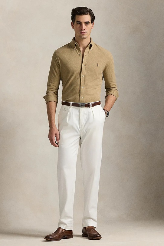 Abbigliamento Polo Ralph Lauren camicia in cotone 710654408 beige