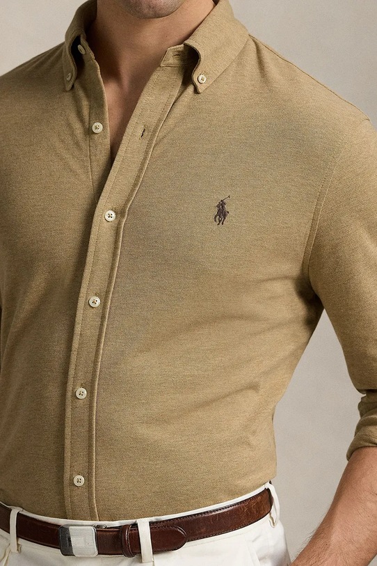 Polo Ralph Lauren camicia in cotone beige 710654408