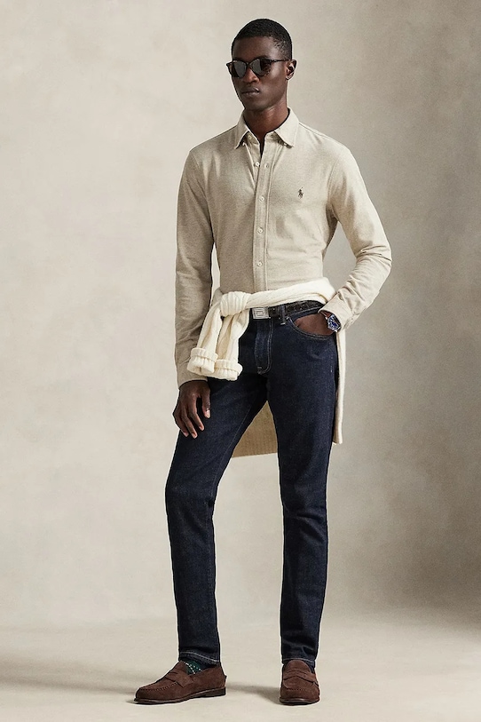 Одяг Бавовняна сорочка Polo Ralph Lauren 710654408 бежевий