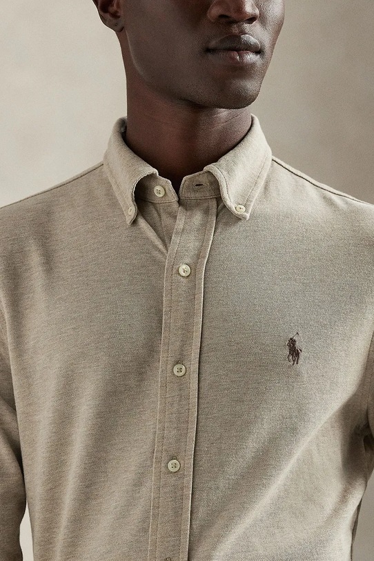 Бавовняна сорочка Polo Ralph Lauren бежевий 710654408