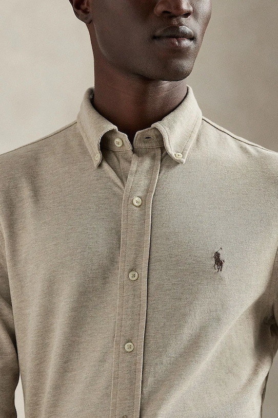 Бавовняна сорочка Polo Ralph Lauren бежевий 710654408