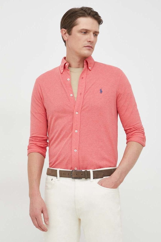 Βαμβακερό πουκάμισο Polo Ralph Lauren 710654408 κόκκινο