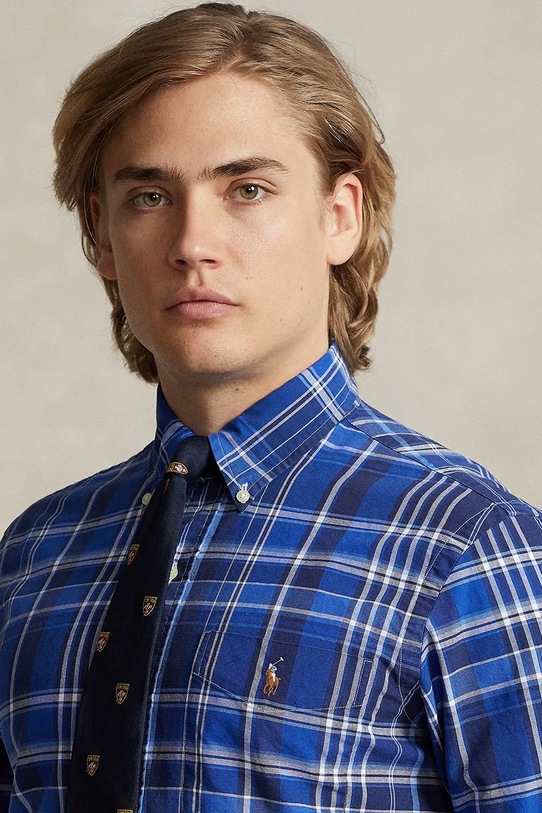 Хлопковая рубашка Polo Ralph Lauren мультиколор 710897267