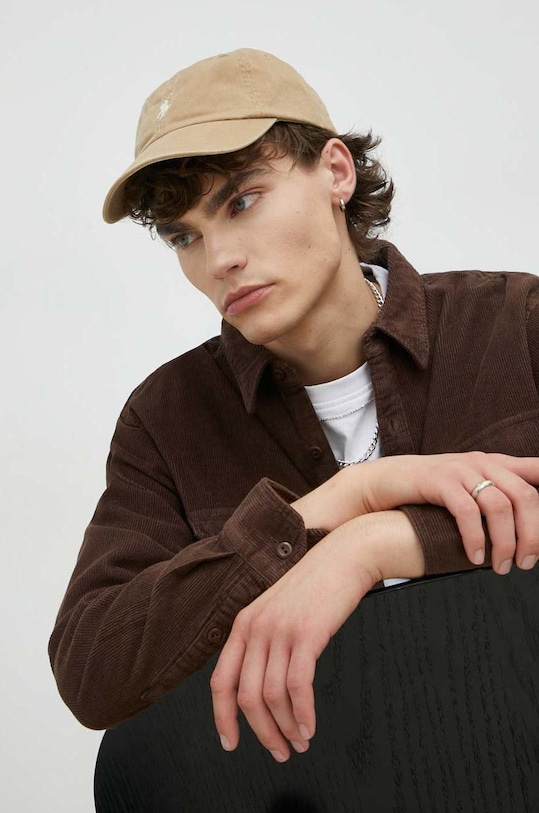 Levi's koszula sztruksowa bawełna brązowy 19573.0181