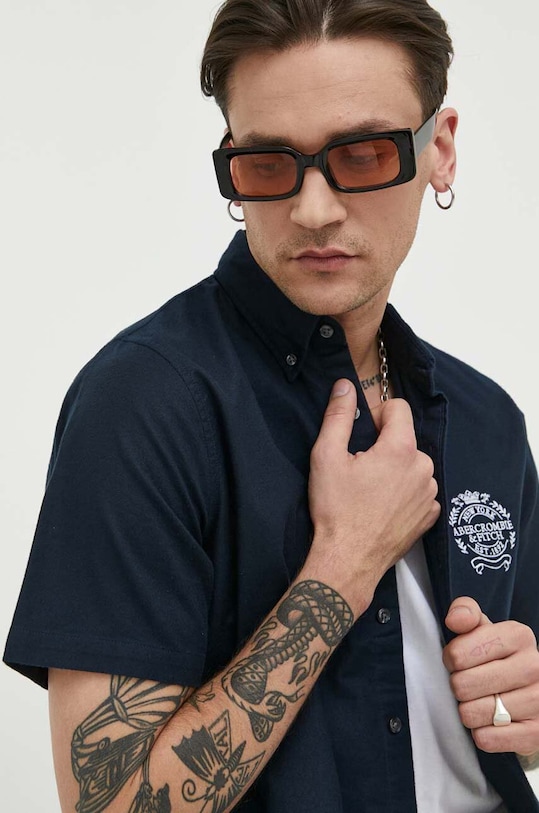Abercrombie & Fitch camasa scurt bleumarin KI125.3012.200