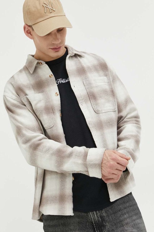 Abercrombie & Fitch camasa din bumbac cu modele bej KI125.3041.178