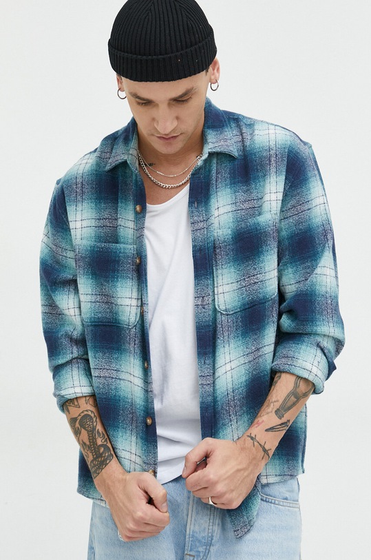 Abercrombie & Fitch koszula bawełniana wzorzyste niebieski KI125.3041.228
