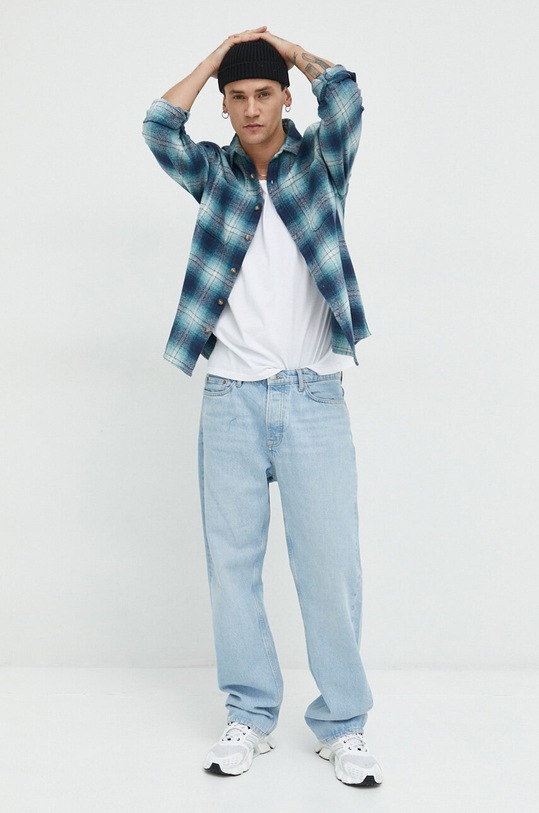 Abercrombie & Fitch koszula bawełniana KI125.3041.228 niebieski SS23