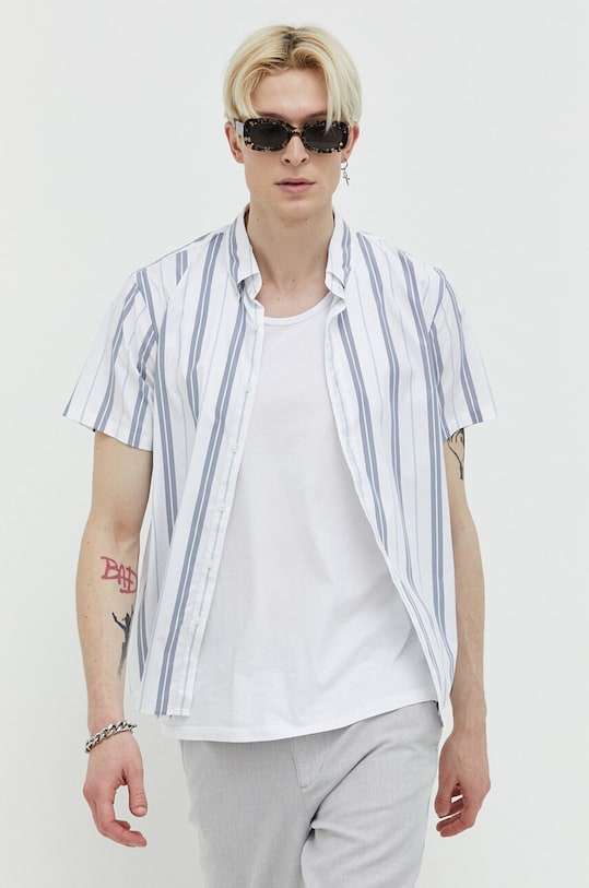 Abercrombie & Fitch camasa scurt alb KI125.3050.104