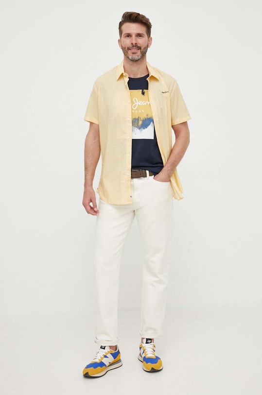 Odzież Pepe Jeans koszula bawełniana PM307805.800 żółty