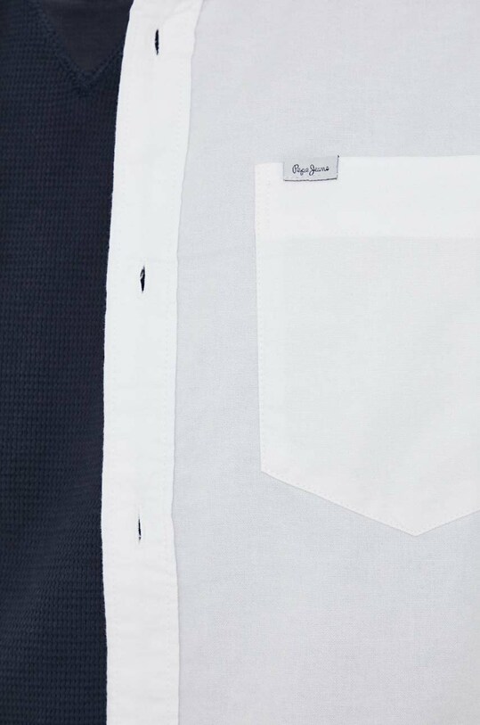 Pepe Jeans camasa din bumbac Fabio PM307753.800 alb
