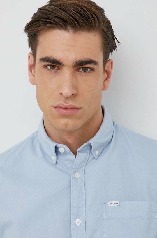 Pepe Jeans koszula bawełniana Fabio bawełna niebieski PM307753.504