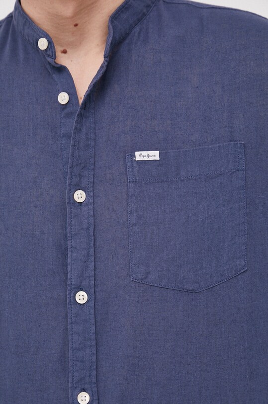 Pepe Jeans koszula lniana Levenshulme PM307767.574 granatowy SS23