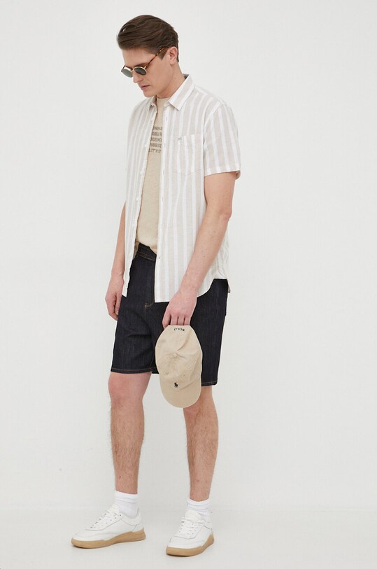 Pepe Jeans koszula lniana Latimer PM307760.845 beżowy SS23