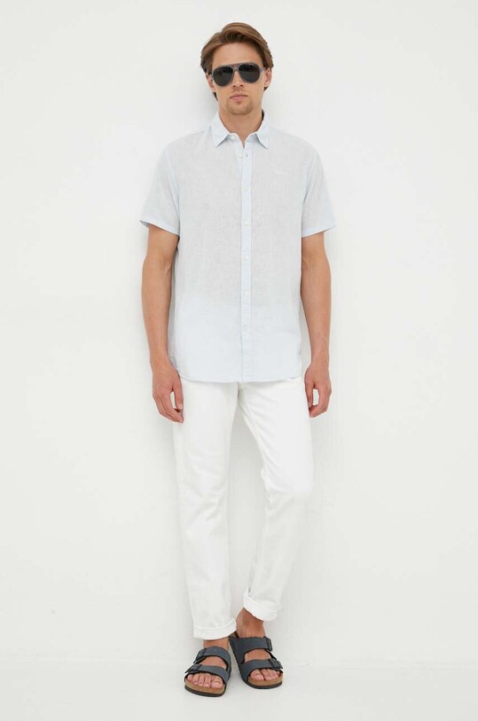 Сорочка з льону Pepe Jeans PM307794.504 блакитний SS23
