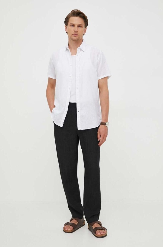 Pepe Jeans camicia di lino semplice bianco PM307794.800