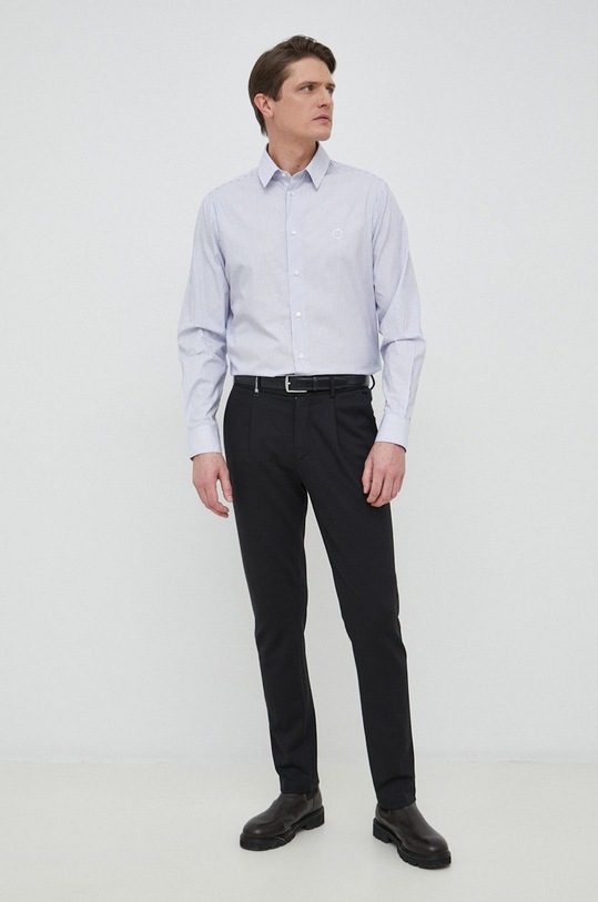 Trussardi koszula bawełniana 52C00296.1T006271 niebieski SS23