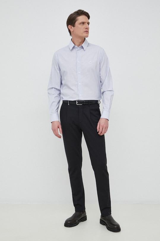 Памучна риза Trussardi 52C00296.1T006271 син SS23