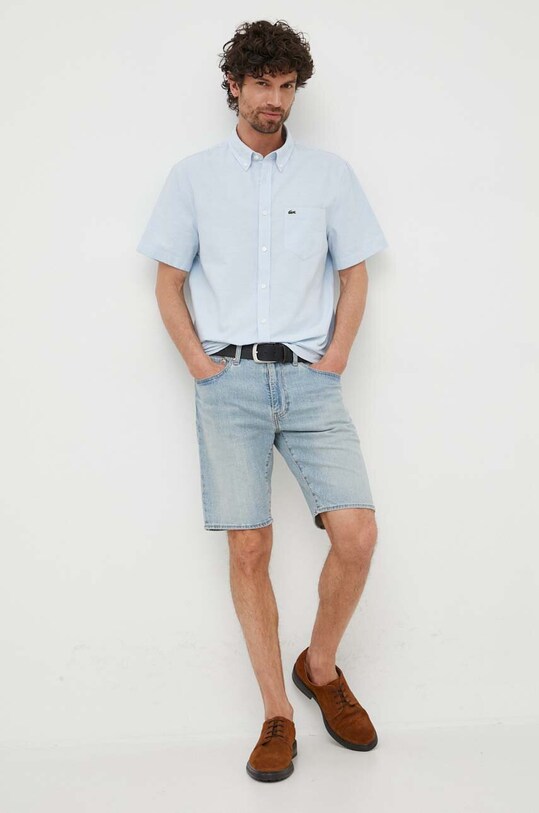 Lacoste camasa din bumbac CH0219 albastru SS23
