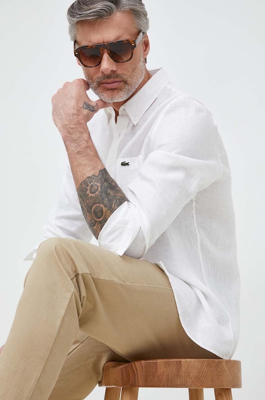 Lacoste linen shirt regular white CH5692
