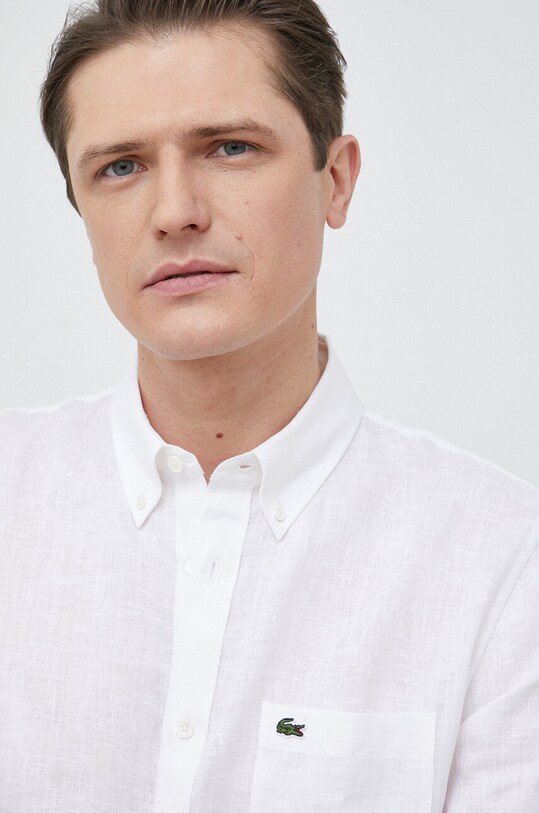 Lacoste camicia di lino bianco CH5699