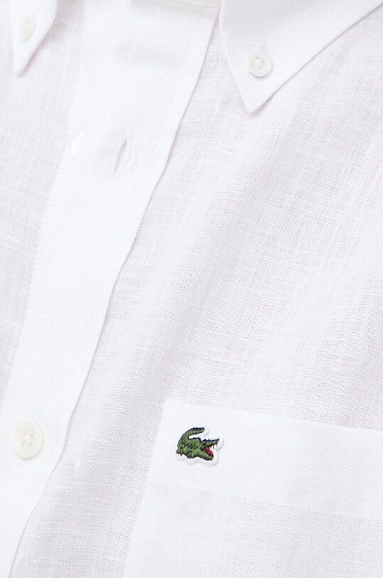 Lacoste camicia di lino CH5699 bianco