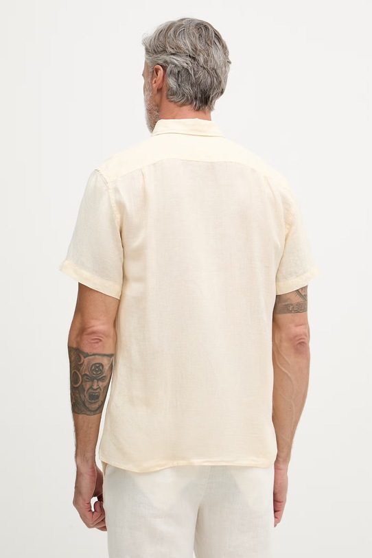 Одежда Lacoste рубашка из льна для мужчин CH5699 жёлтый