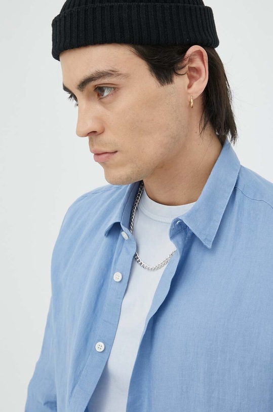 Drykorn koszula lniana Ruben 47188.126004.3702 niebieski
