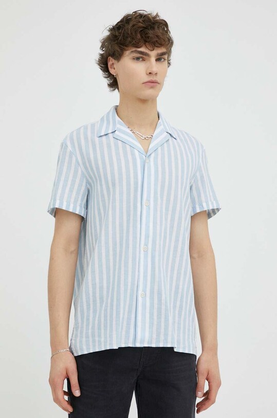 Drykorn camasa din amestec de in scurt albastru 47217.144054.3900
