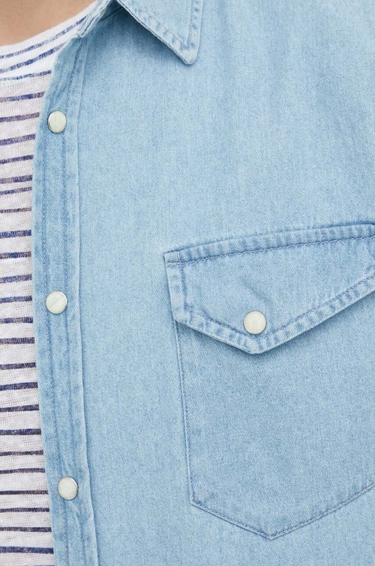 Βαμβακερό πουκάμισο Mustang 1013859.5000.210 μπλε
