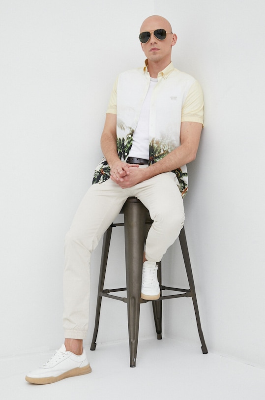 Guess camicia in cotone M3GH65.WFDS1 verde SS23